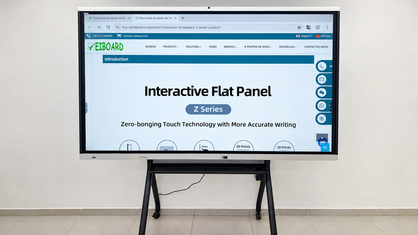 Écran interactif EIBOARD disponible en démonstration au siège de FODIO INVEST